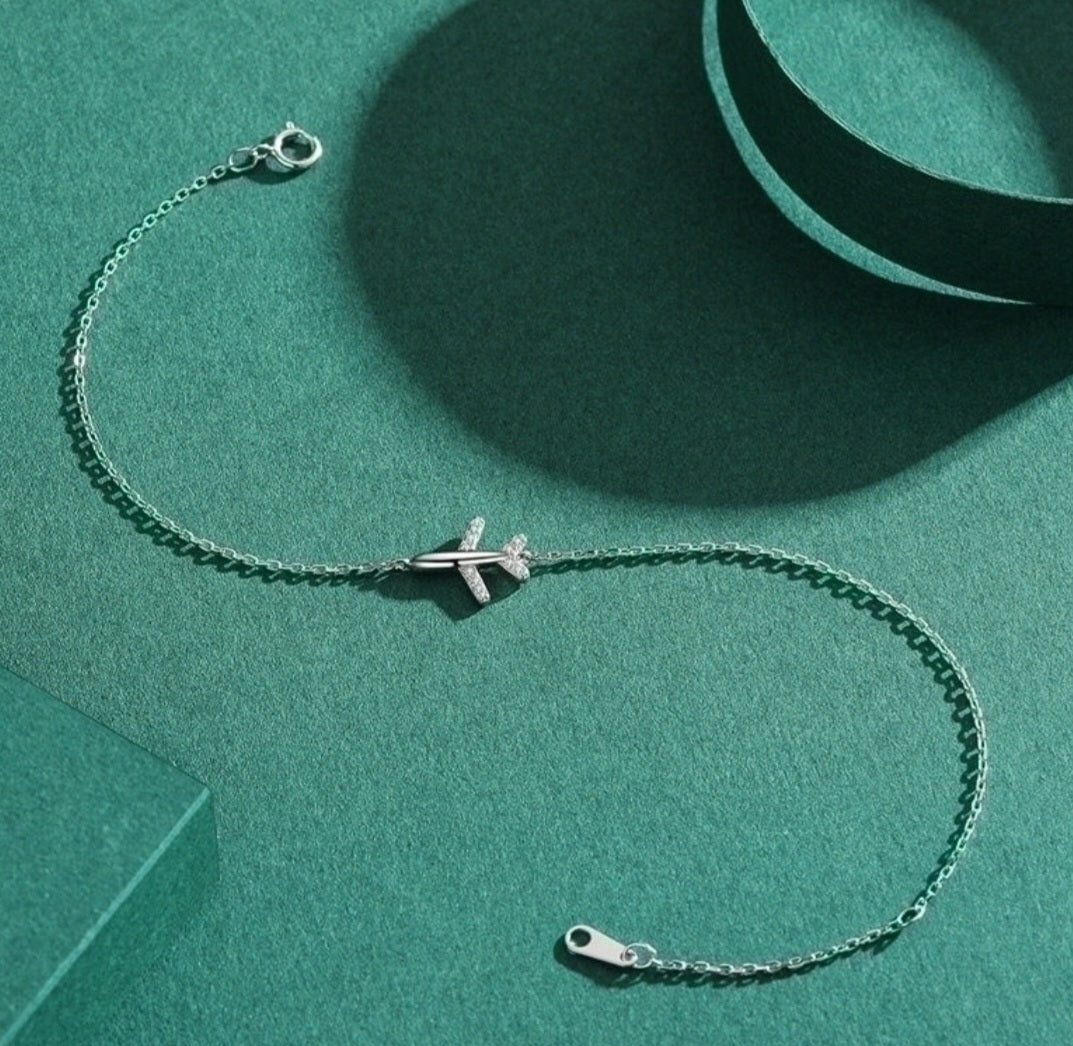 Sterling Silver Aeroplane Bracelet