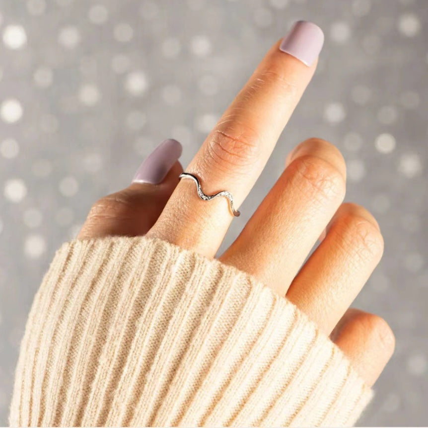 Sterling Silver Beach Wave Ring