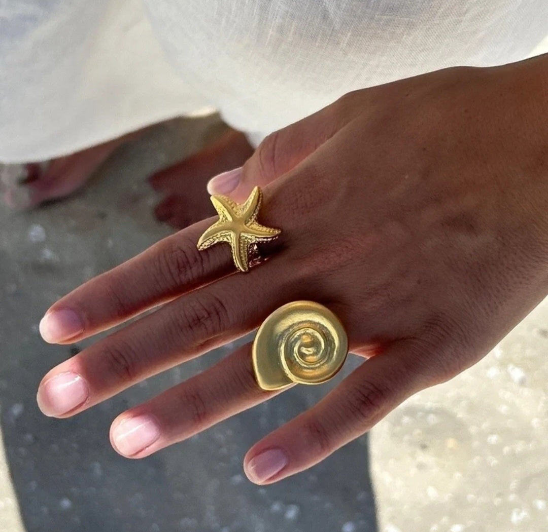 Stainless Steel Beach Starfish Ring
