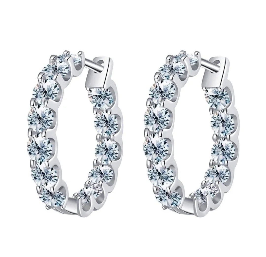 Sterling Silver Round Earrings