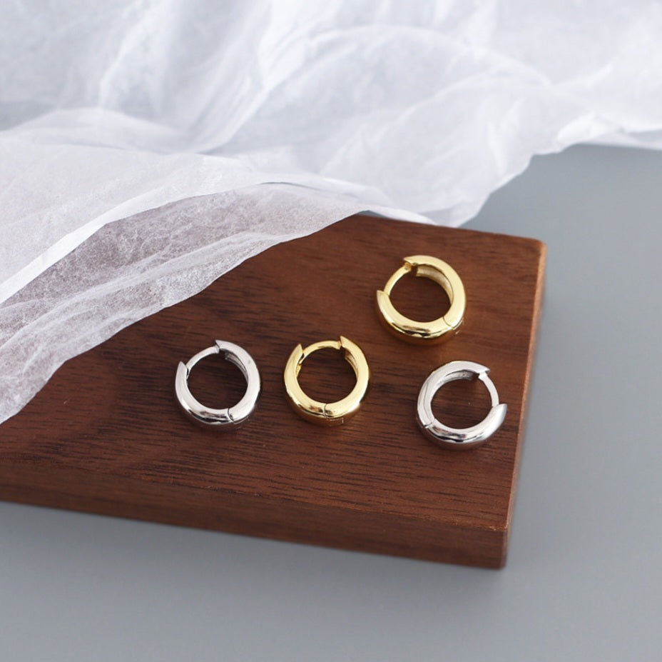 Sterling Silver Round Earrings
