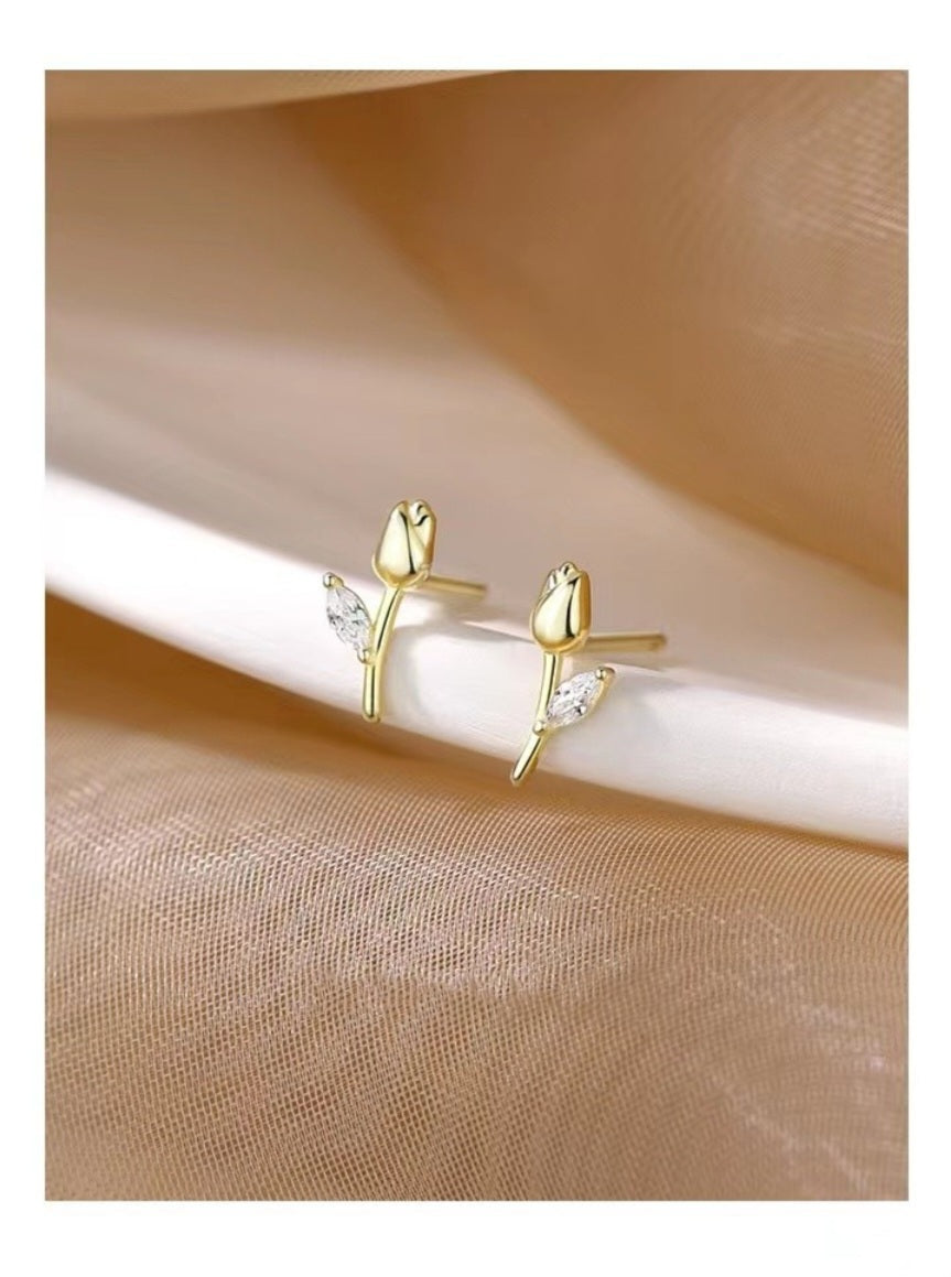 Sterling Silver Flower Stud Earrings