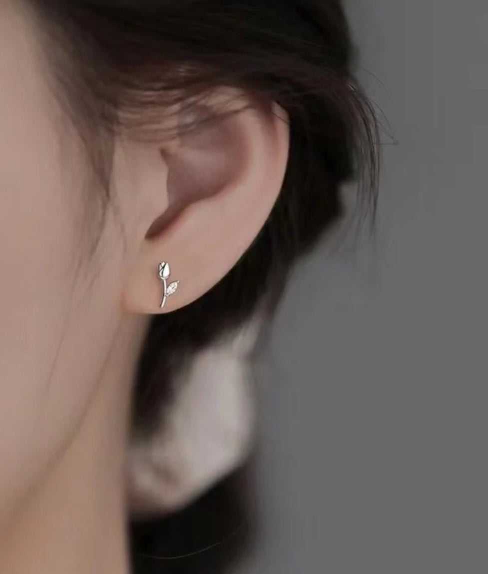 Sterling Silver Flower Stud Earrings