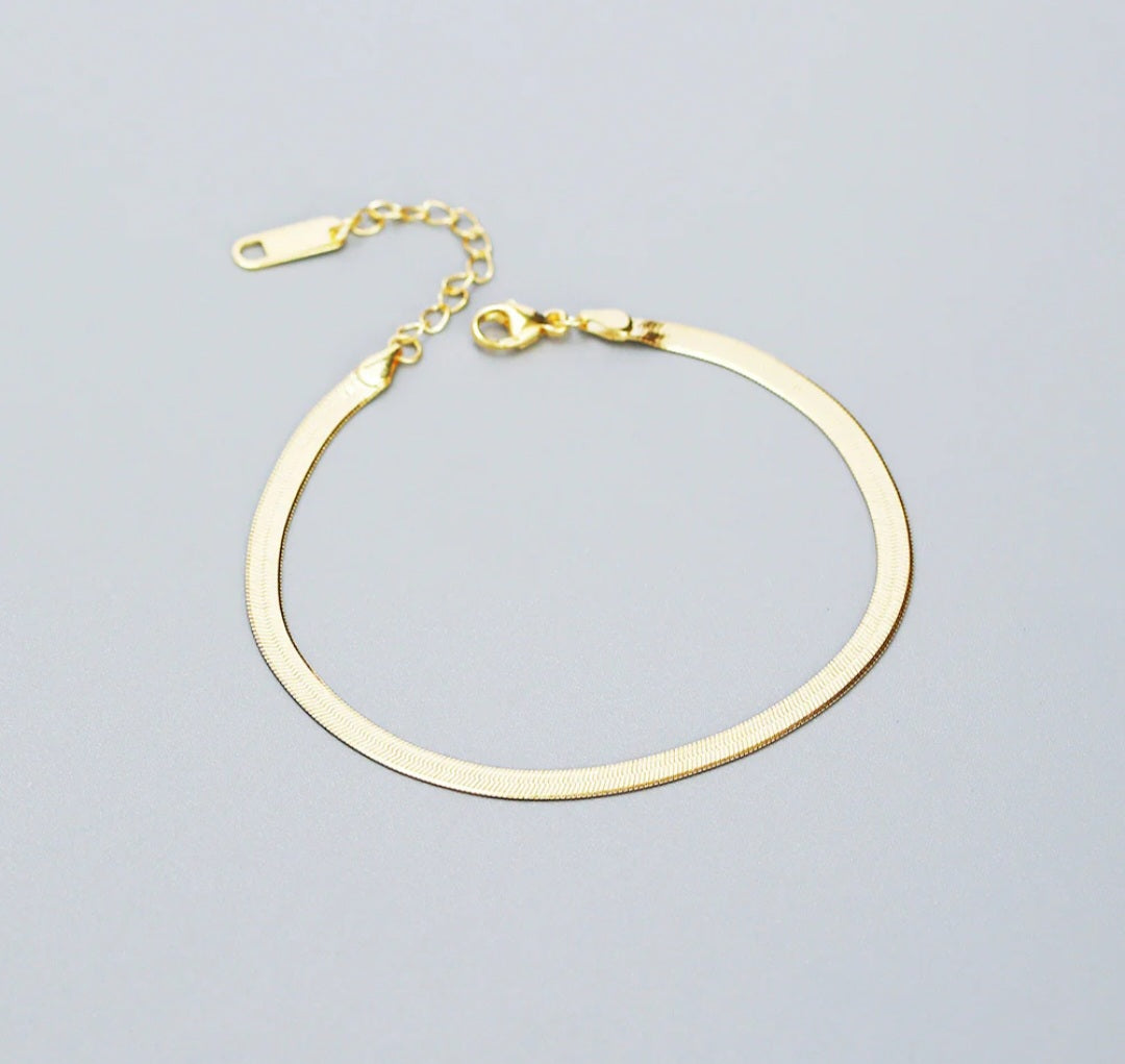 Sterling Silver Snake Bone Bracelet