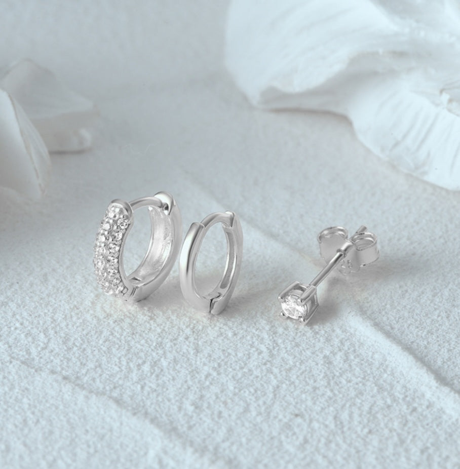 Sterling Silver 3 Piece Earrings