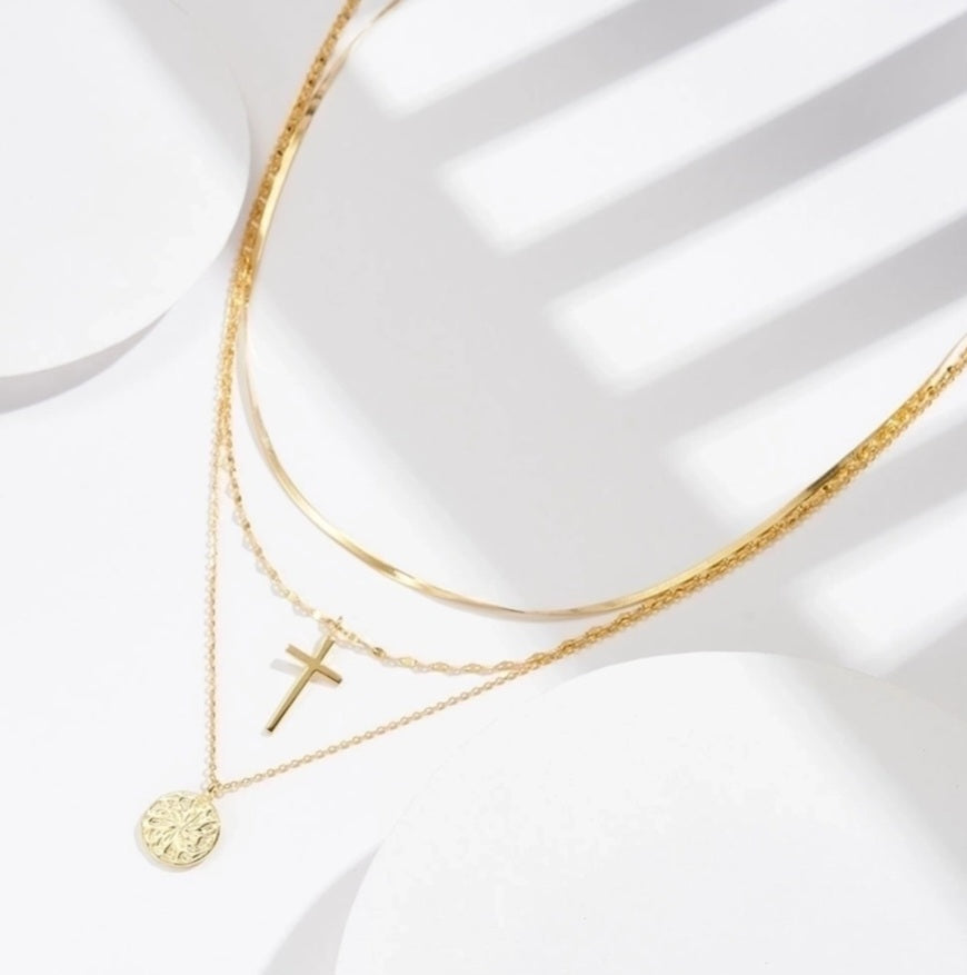 Sterling Silver 3 Layer Necklace