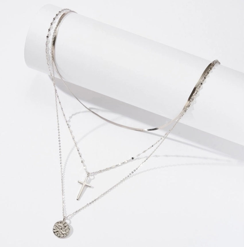 Sterling Silver 3 Layer Necklace