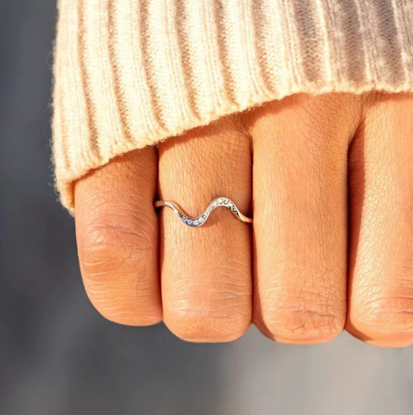 Sterling Silver Beach Wave Ring
