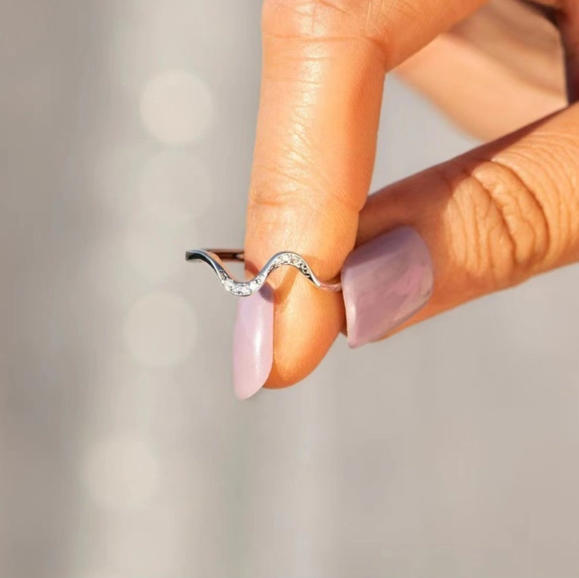 Sterling Silver Beach Wave Ring