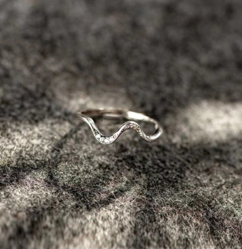 Sterling Silver Beach Wave Ring