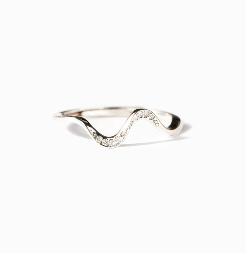 Sterling Silver Beach Wave Ring