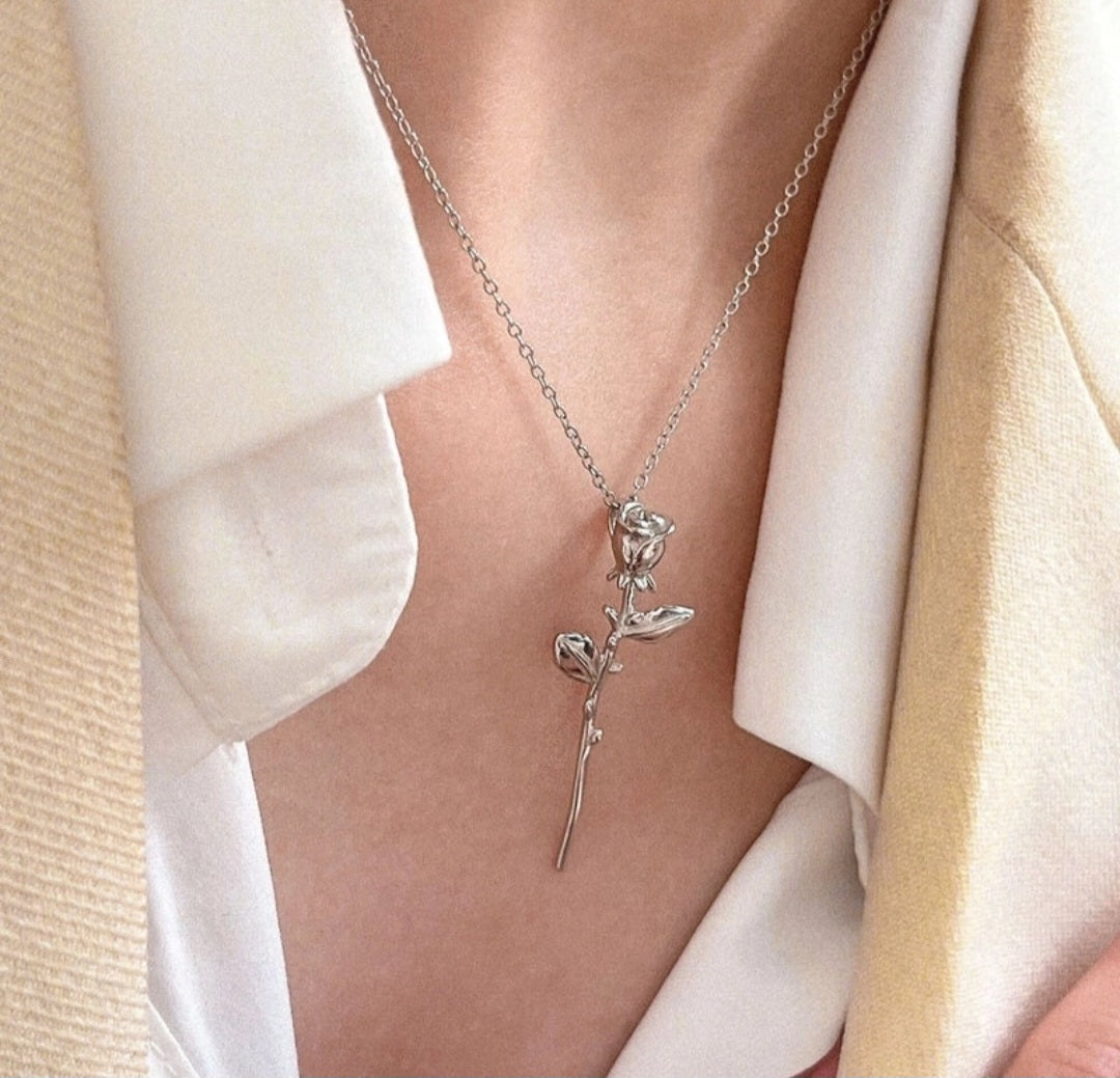 Sterling Silver Flower Necklace