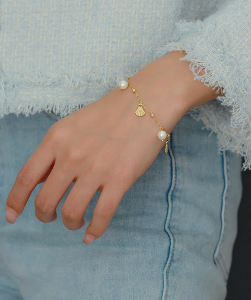 Pearl and Sea Shell Bracelet