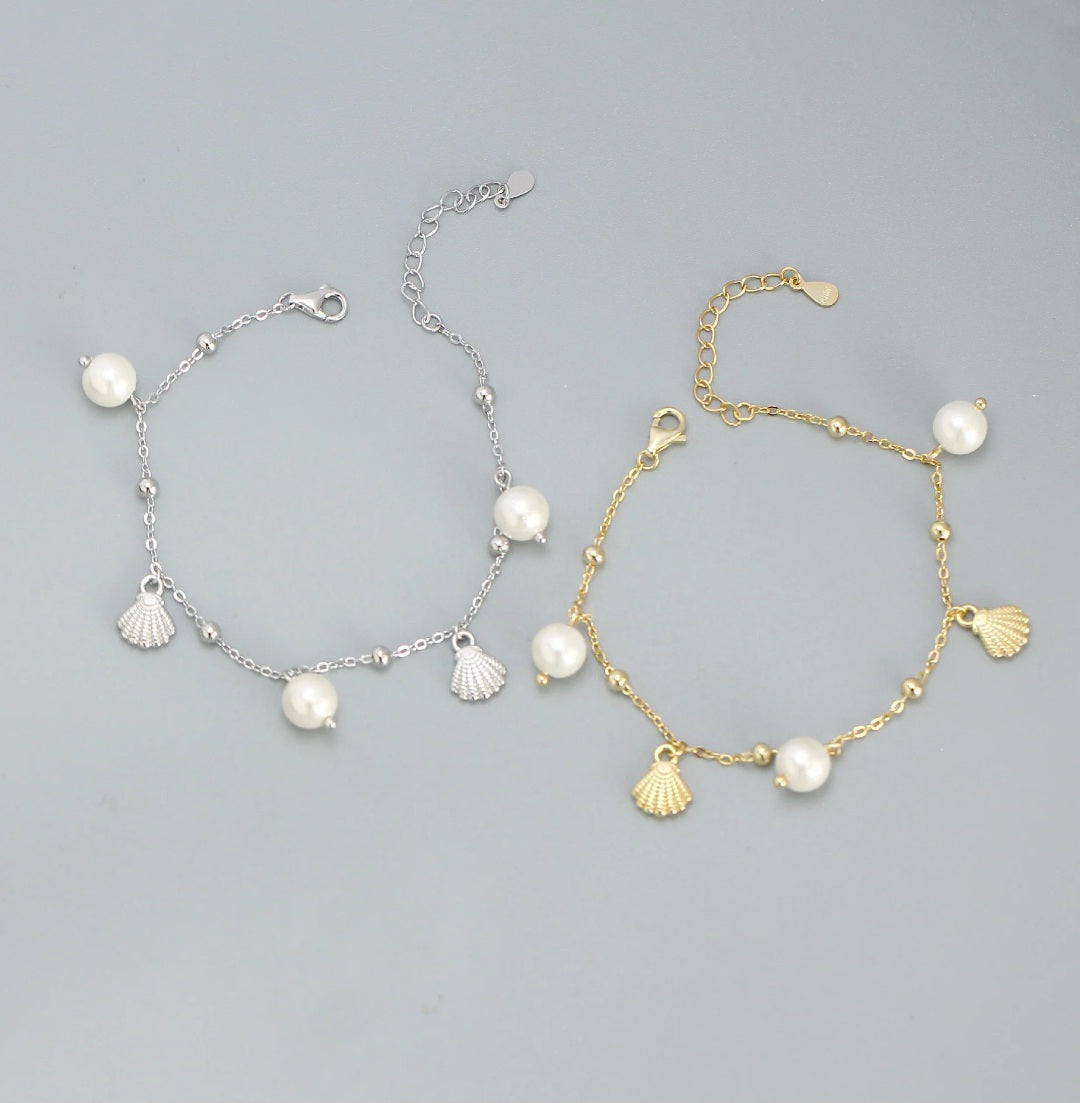 Pearl and Sea Shell Bracelet