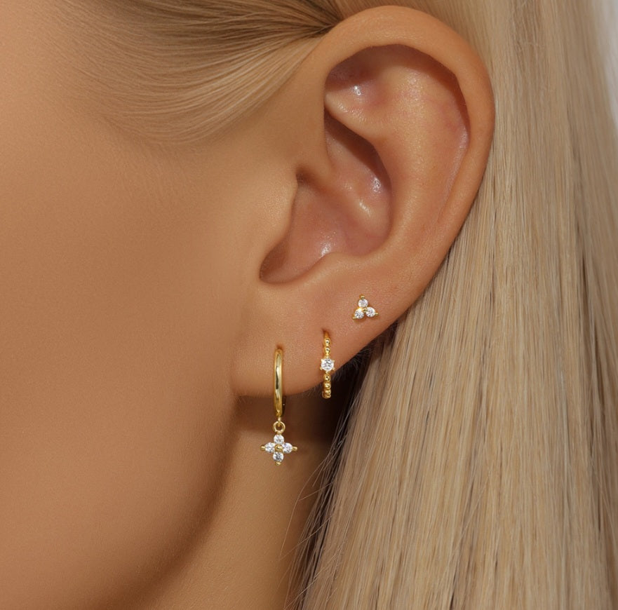 Sterling Silver 3 Piece Earrings