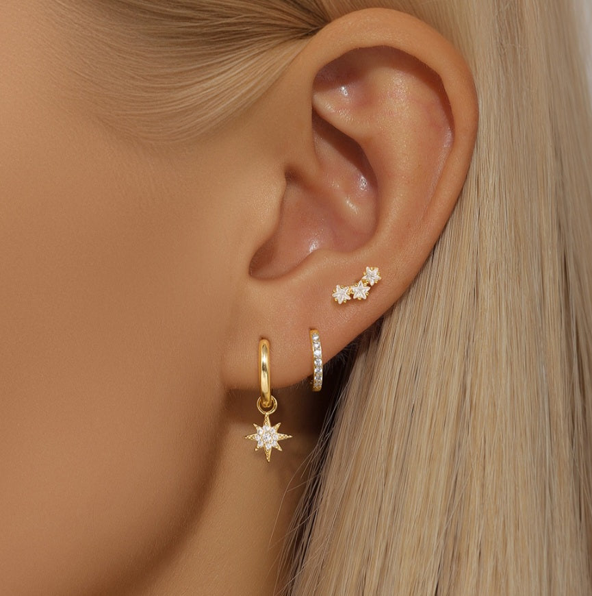Sterling Silver 3 Piece Earrings