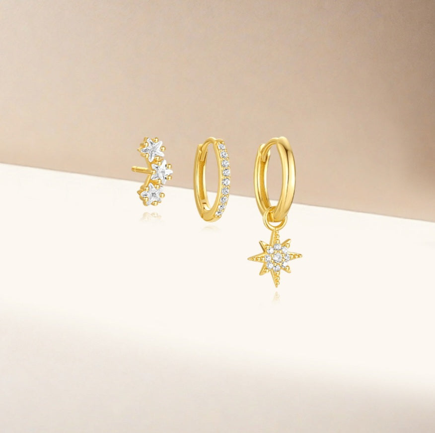 Sterling Silver 3 Piece Earrings