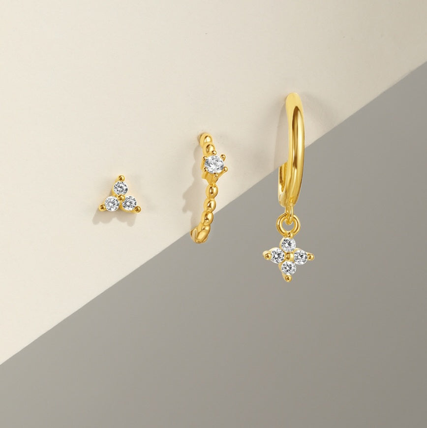 Sterling Silver 3 Piece Earrings