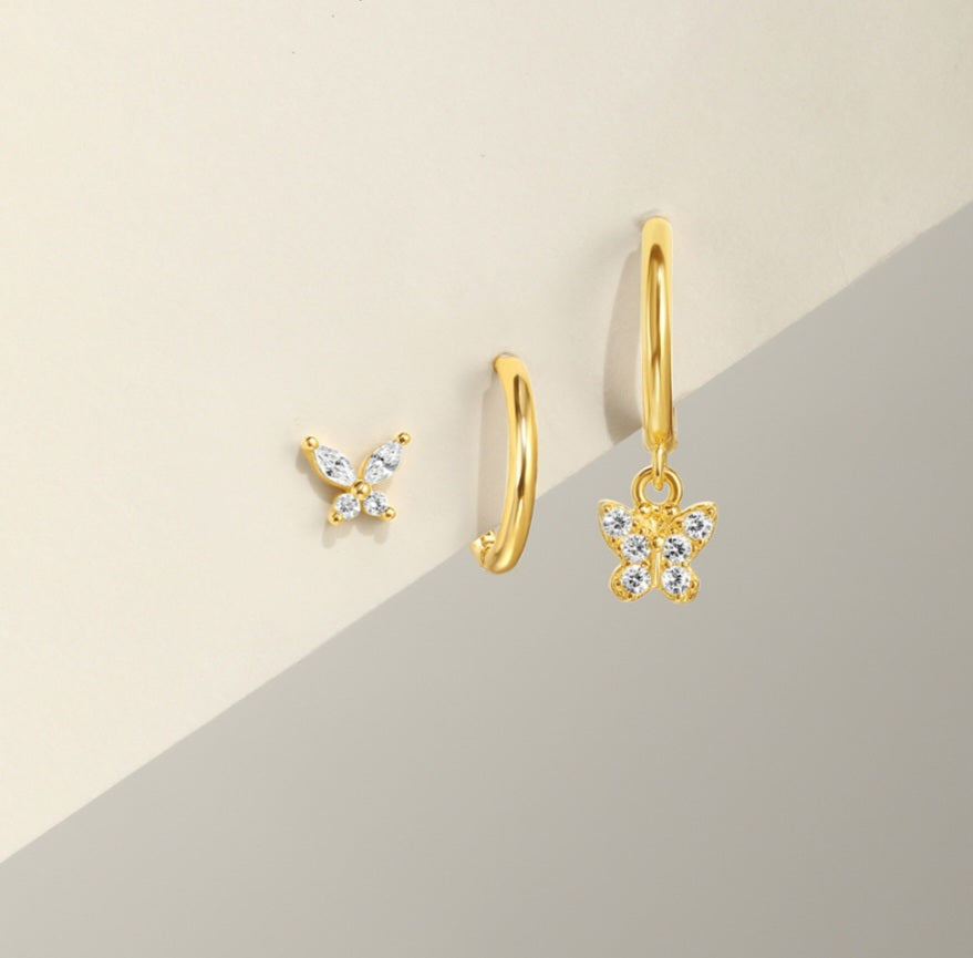 Sterling Silver 3 Piece Earrings
