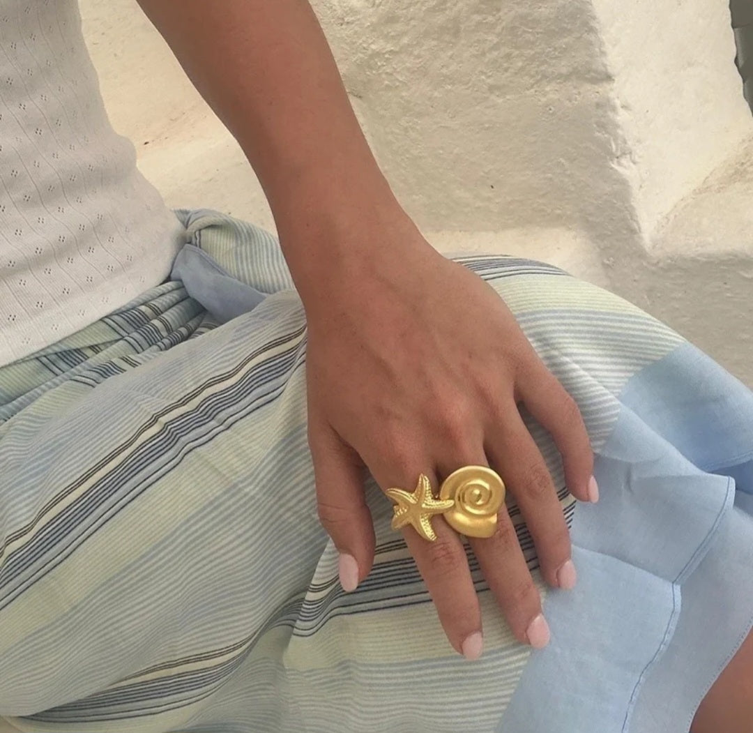 Stainless Steel Beach Starfish Ring