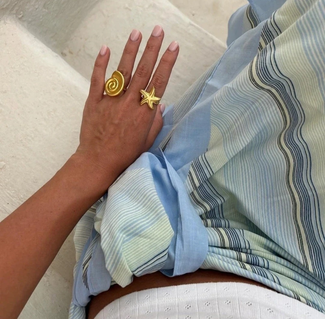 Stainless Steel Beach Starfish Ring