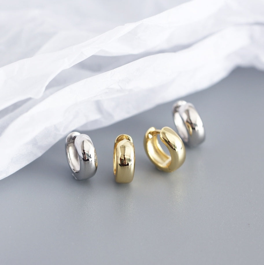 Sterling Silver Round Earrings