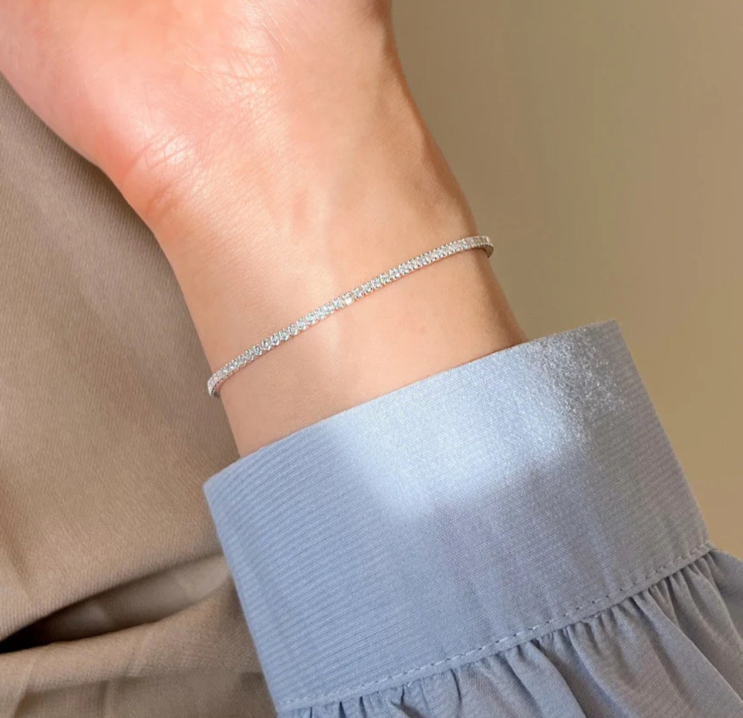925 Sterling Silver Diamond Bracelet