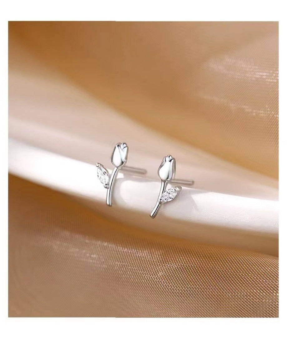 Sterling Silver Flower Stud Earrings