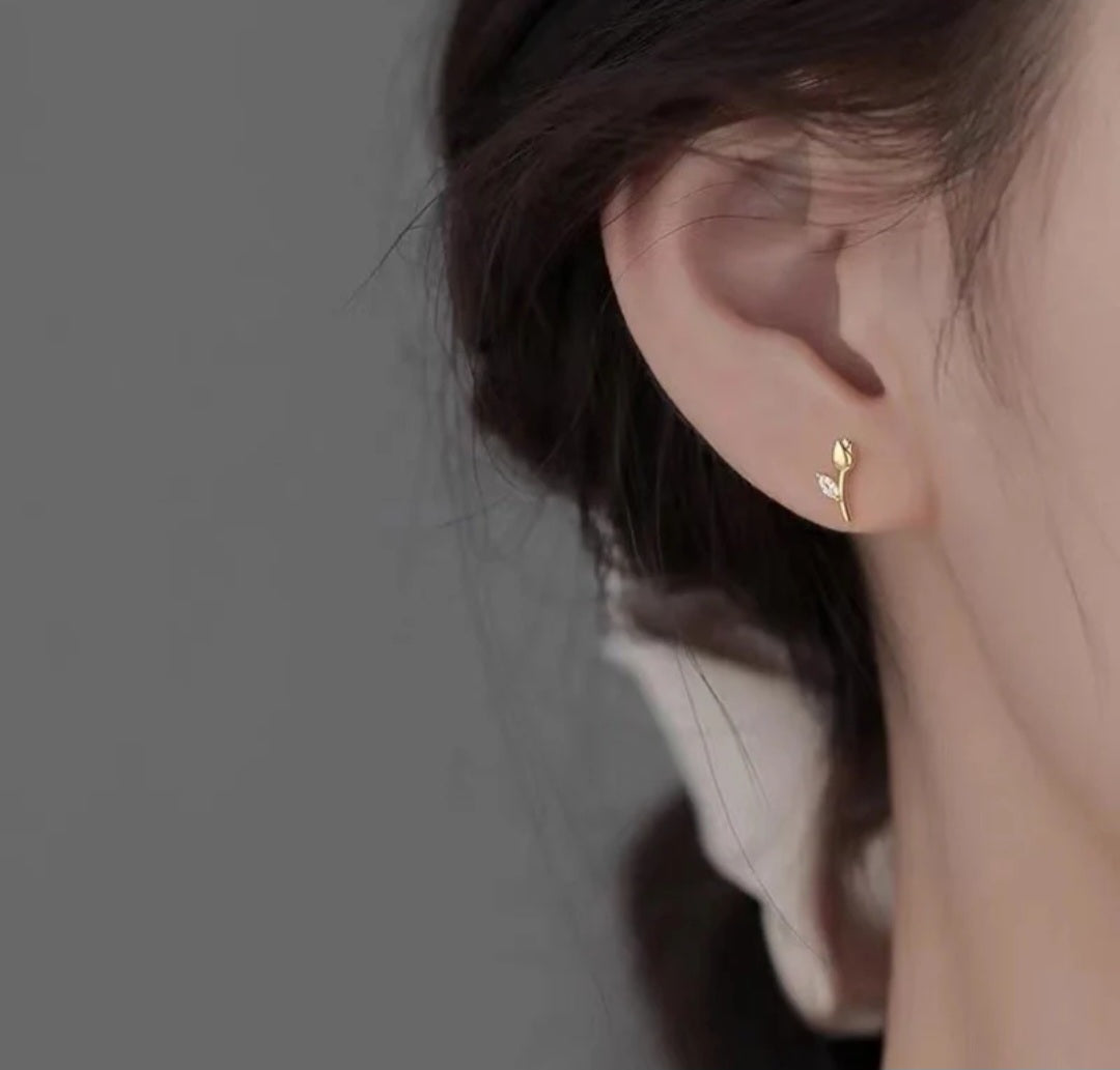 Sterling Silver Flower Stud Earrings