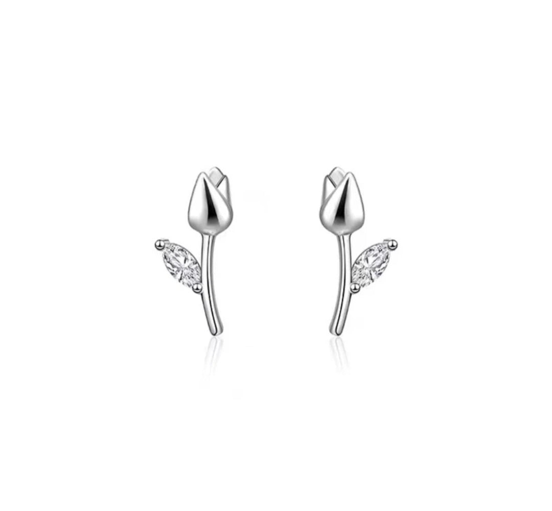 Sterling Silver Flower Stud Earrings
