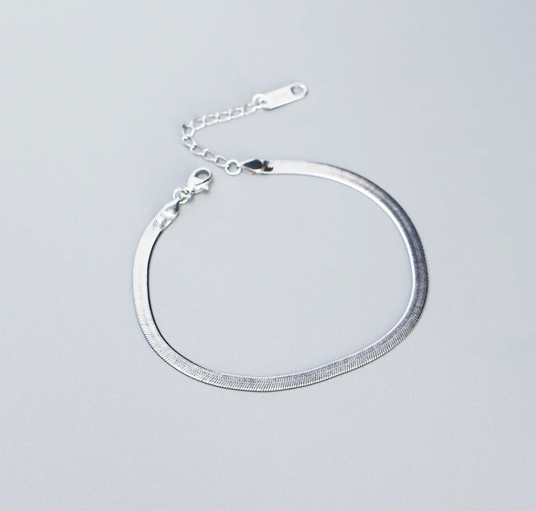 Sterling Silver Snake Bone Bracelet