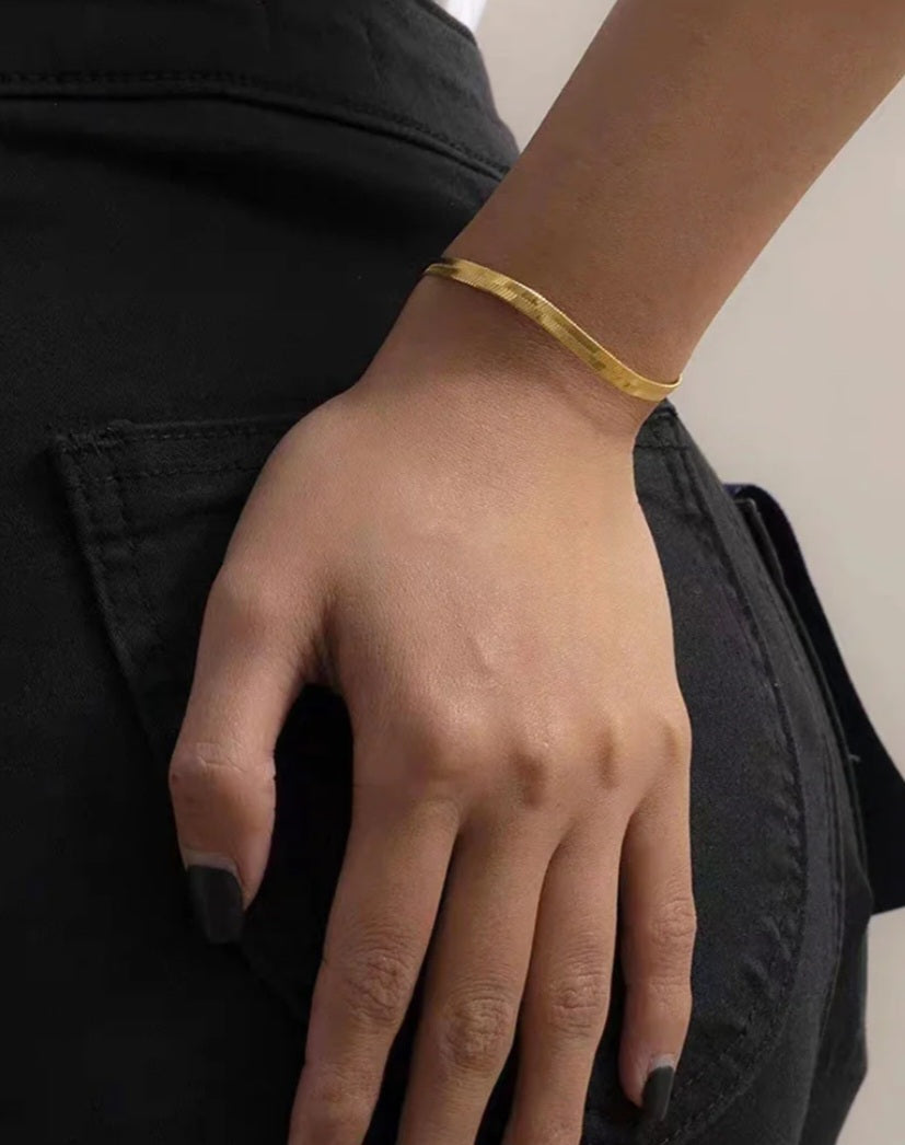Sterling Silver Snake Bone Bracelet