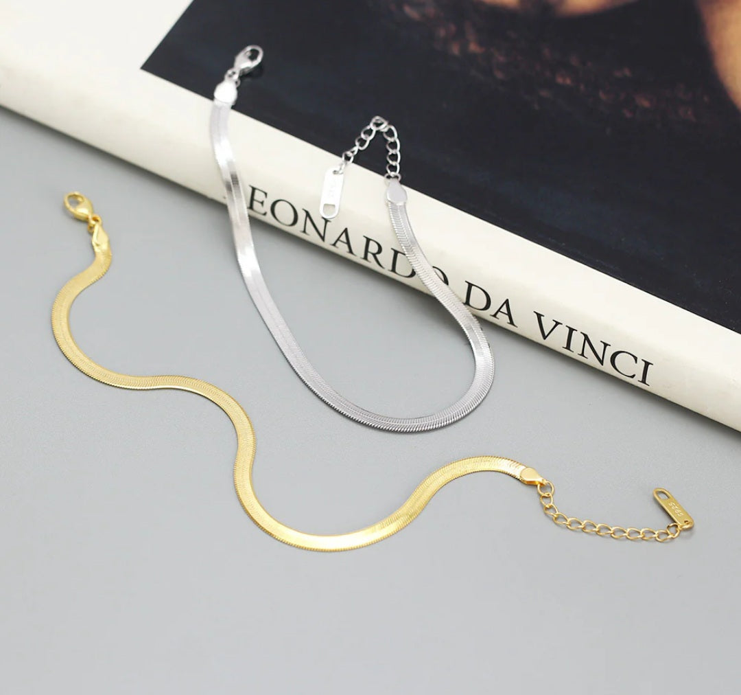 Sterling Silver Snake Bone Bracelet