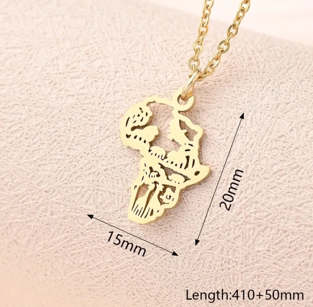 Beautiful Waterproof SA Animal Map Necklace