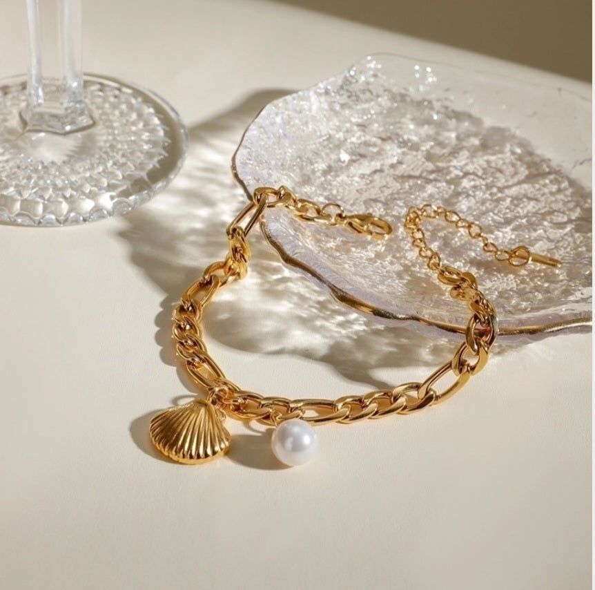 Waterproof Shell,Pearl Bracelet