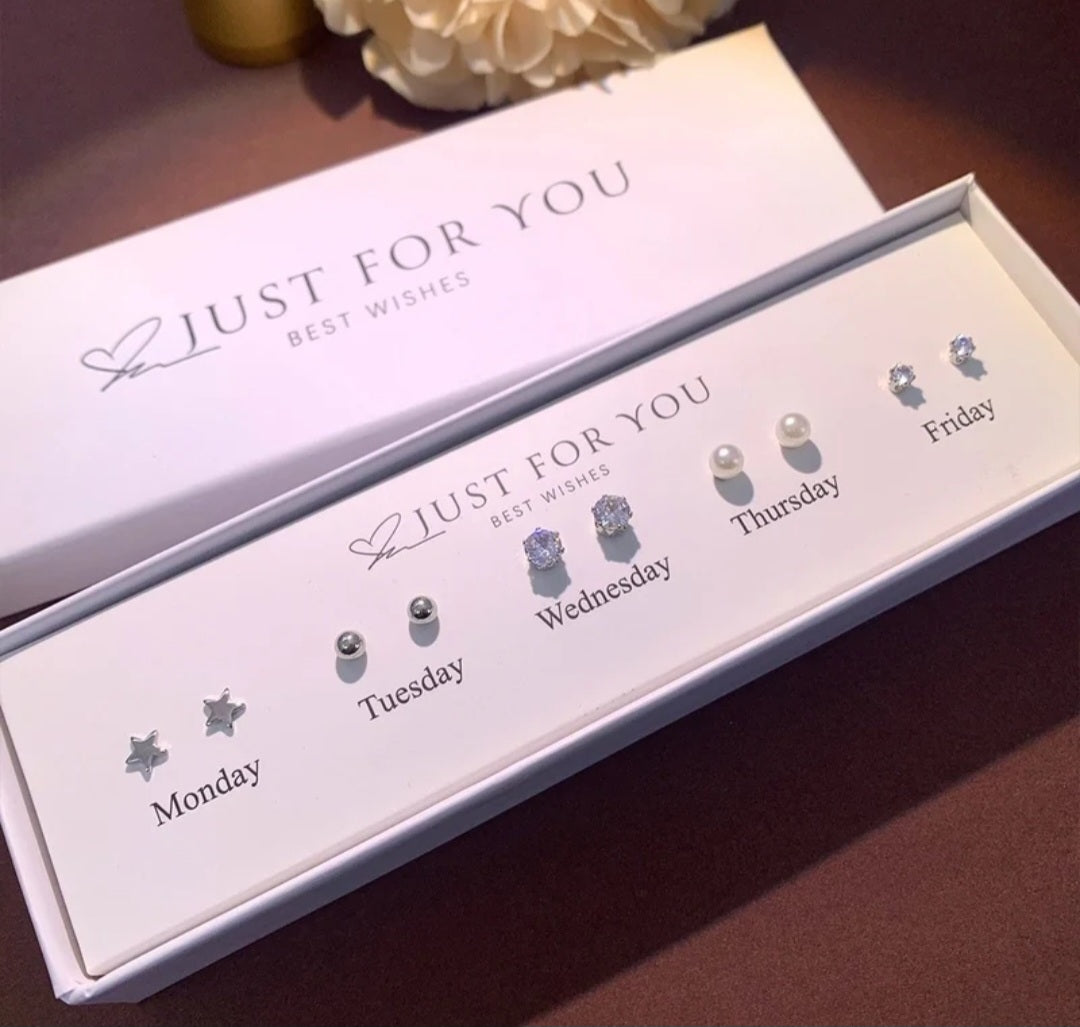 5 in 1 Sterling Silver Earrings