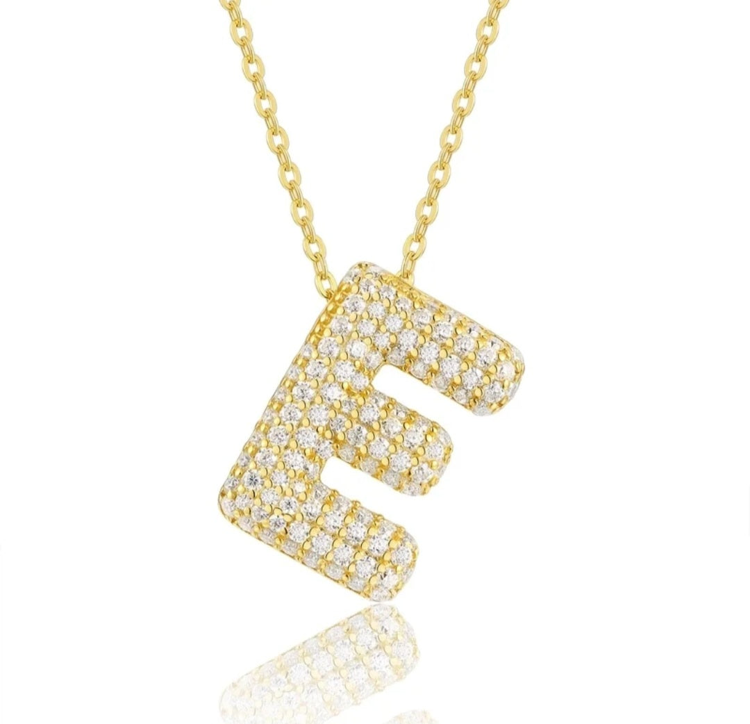 Sterling Silver Diamond Initial Letter Necklace